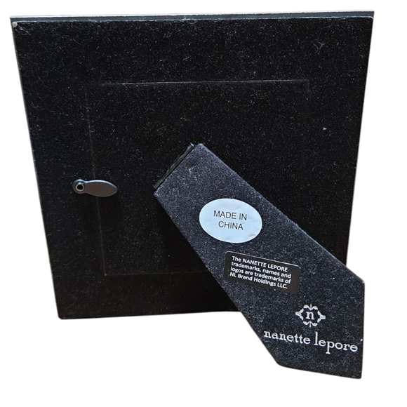 Nanette Lepore Mirrored Heart Picture Frame 4x4 Bejeweled Wedding Gift Love - Picture 3 of 3